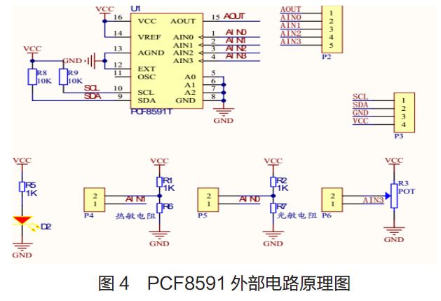 图 4  PCF8591 外部电路原理图
