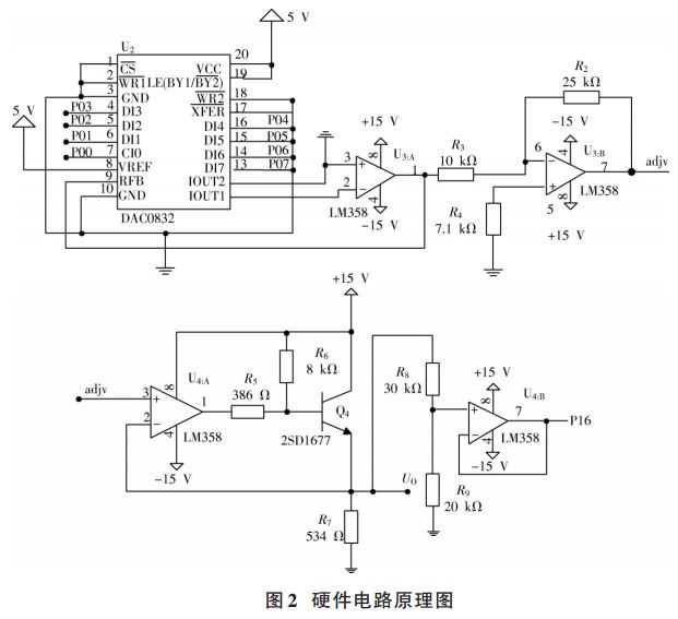 图 2 蓝牙数控直流电压源硬件电路原理图