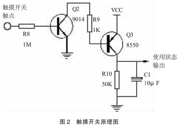 图 2 触摸开关原理图