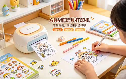 对着小盒子说句话,贴纸就出来了——儿童AI打印机如何成为新一代创意玩具?